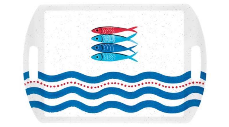 R2S.A28100SARD Műanyag tálca 52x35cm,Sardine's Party