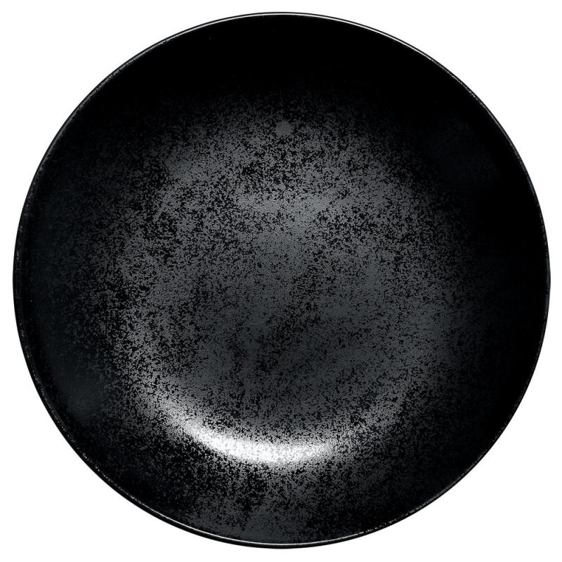 RAk Karbon porcelán kerek mélytányér, fekete, 23 cm, 69 cl, KRNNDP23