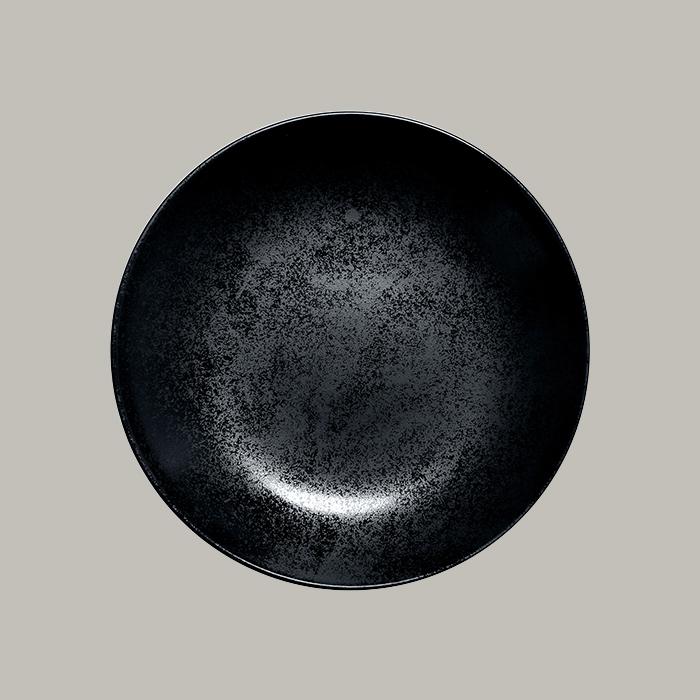 RAK Karbon porcelán kerek mélytányér, fekete, 28 cm, 125 cl, KRNNDP28
