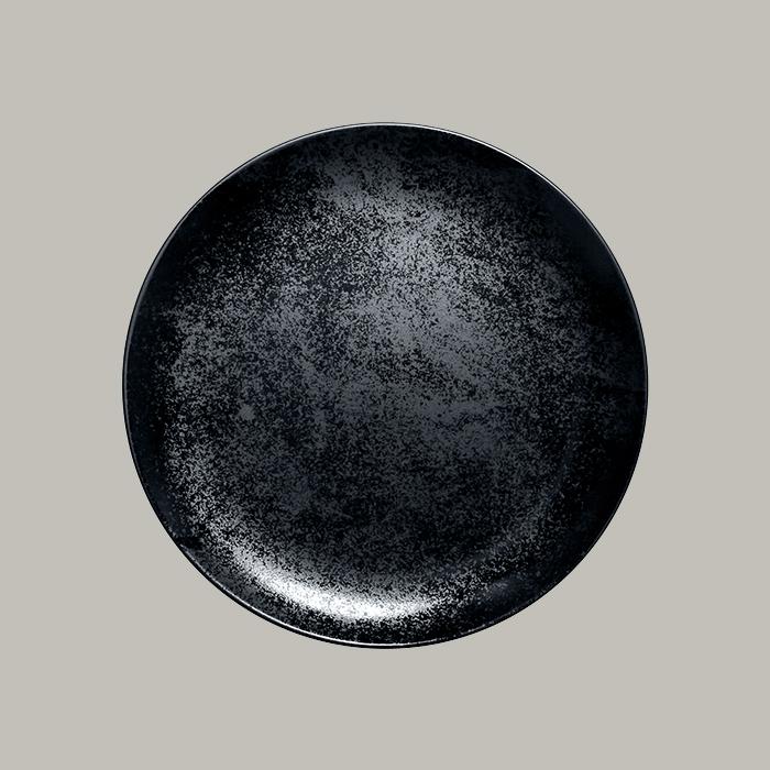 RAK Karbon porcelán kerek tányér, fekete, 31 cm, /coupe/, KRNNPR31