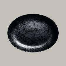 RAK Karbon porcelán ovál tál, fekete, 32x23 cm, KRNNOP32