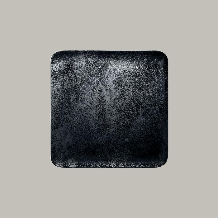 RAK Karbon porcelán szögletes tál, fekete, 27x27x1,7 cm, KRAUSP27