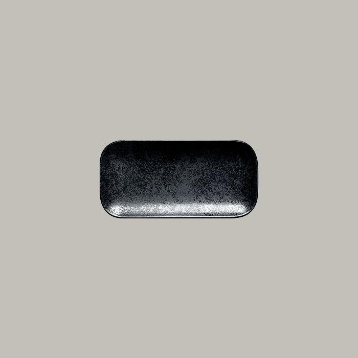 RAK Karbon porcelán téglalap tál, fekete, 22x11x1,7 cm, KRAURPM22