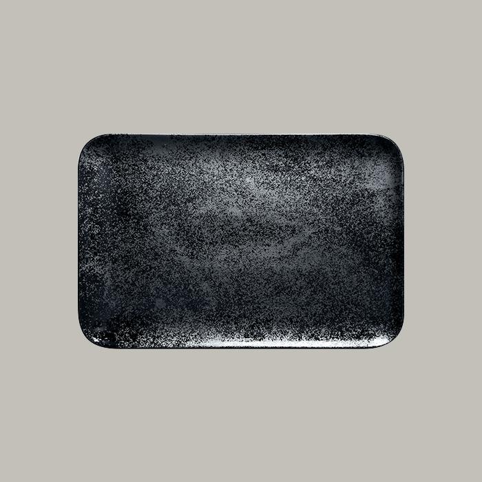 RAK Karbon porcelán téglalap tál, fekete, 33x21x1,7 cm, KRAURPW33W