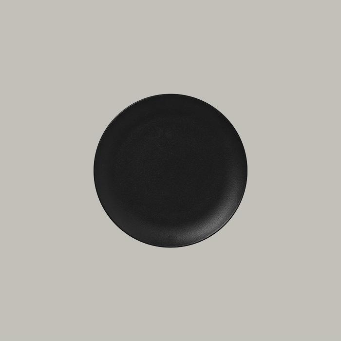 RAK Neo Fusion Volcano fekete porcelán desszert tányér, 21 cm, 1 db, NFNNPR21BK