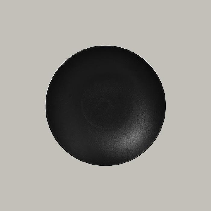 RAK Neo Fusion Volcano fekete porcelán mélytányér, 26 cm, 120 cl, 1 db, NFBUBC26BK