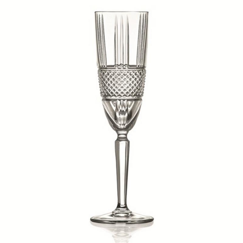 RCR BRILLANTE talpas pezsgős flőte 18cl 6db M:22,5 cm, pohár