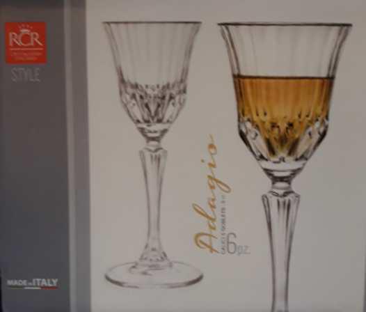 RCR Cristalleria Italiana Adagio talpas likőrös pohár készlet, 8 cl, 6 db, 120011