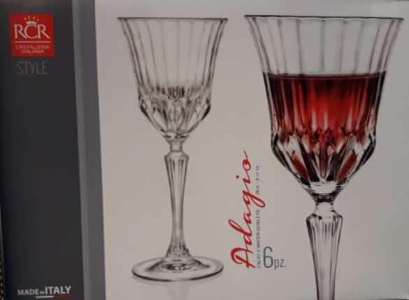 RCR Cristalleria Italiana Adagio talpas vörösboros pohár készlet, 28 cl, 6 db, 120008