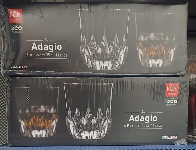 RCR Cristalleria Italiana Adagio whiskys pohár készlet, 35 cl, 6 db,