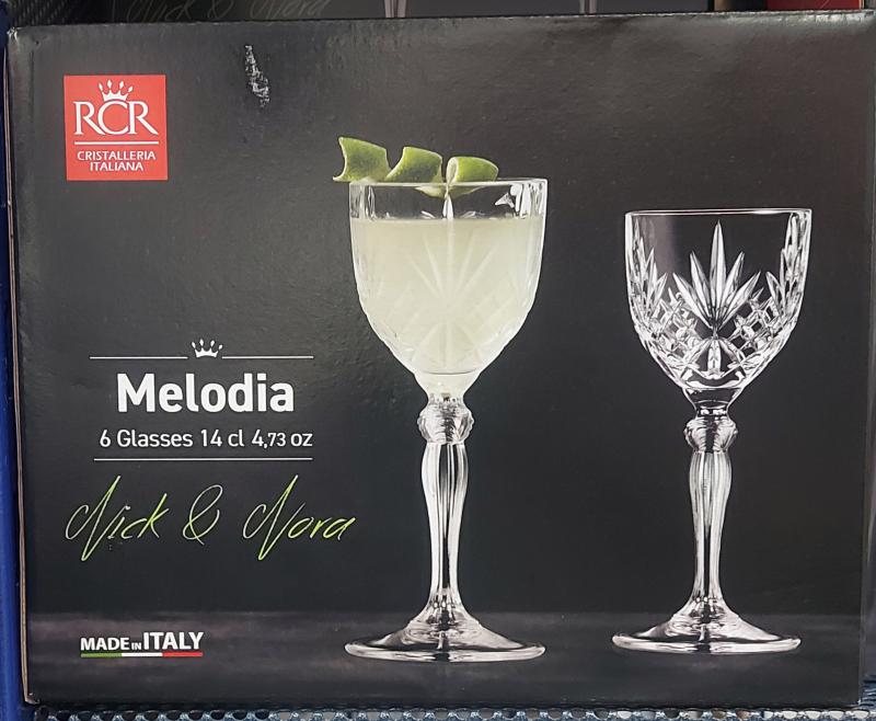 RCR Cristalleria Italiana Melodia Nick-Nora pohár készlet, 14 cl, 6 db