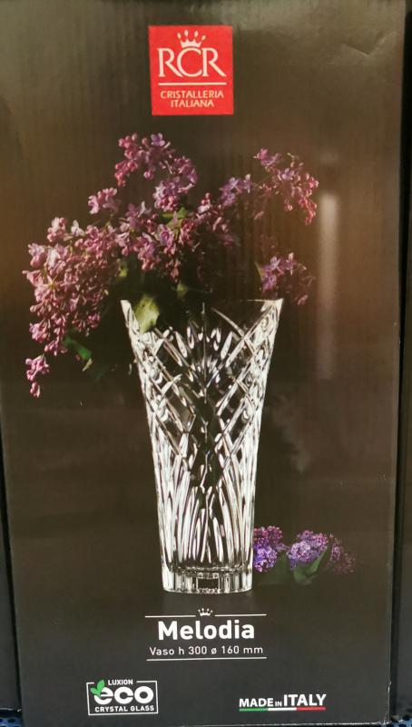 RCR Cristalleria Italiana Melodia üveg váza, 30 cm