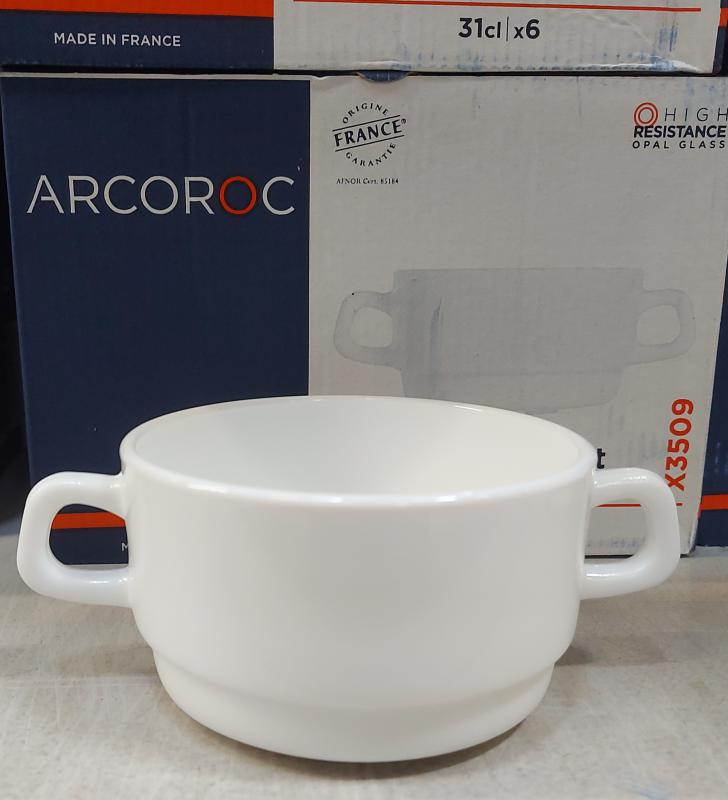 RESTAURANT leveses csésze 31 cl,  kis adag, /10 cm/, 6db. opal üveg, fehér,