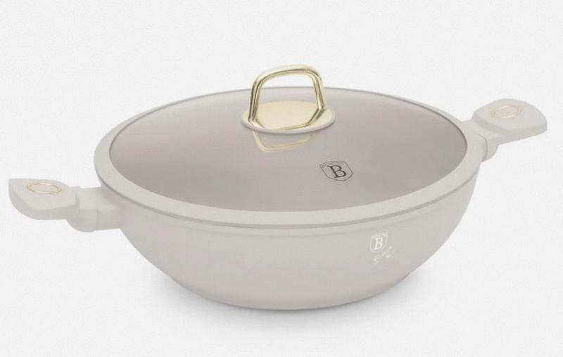 SAHARA bevonatos wok+üveg fedő 30cm 3,2l indukciós, BH-8065