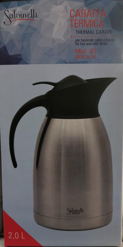 Salvinelli Jet rozsdamentes acél kancsó, 2 liter, 430498