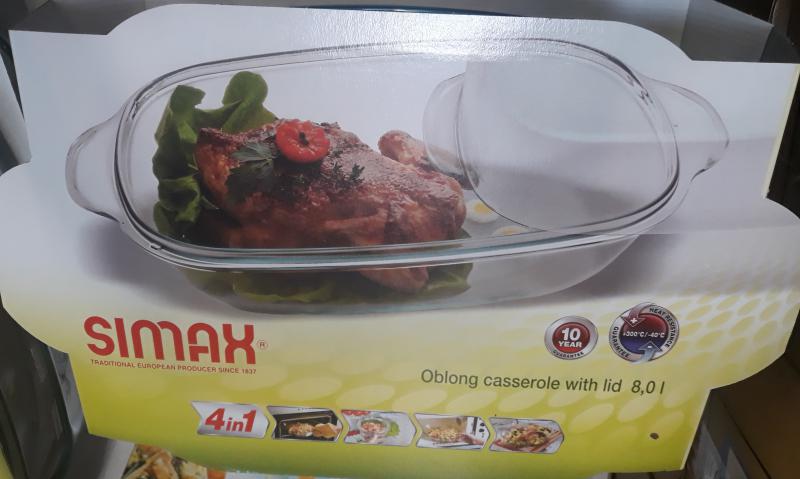 Simax sütőtál tetővel, 8 liter, 401048