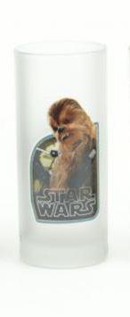 STAR WARS fehér szatin. üveg, üdítős pohár 27 cl, Csubakka