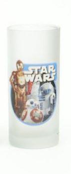 STAR WARS fehér szatin. üveg, üdítős pohár 27 cl, Robotok