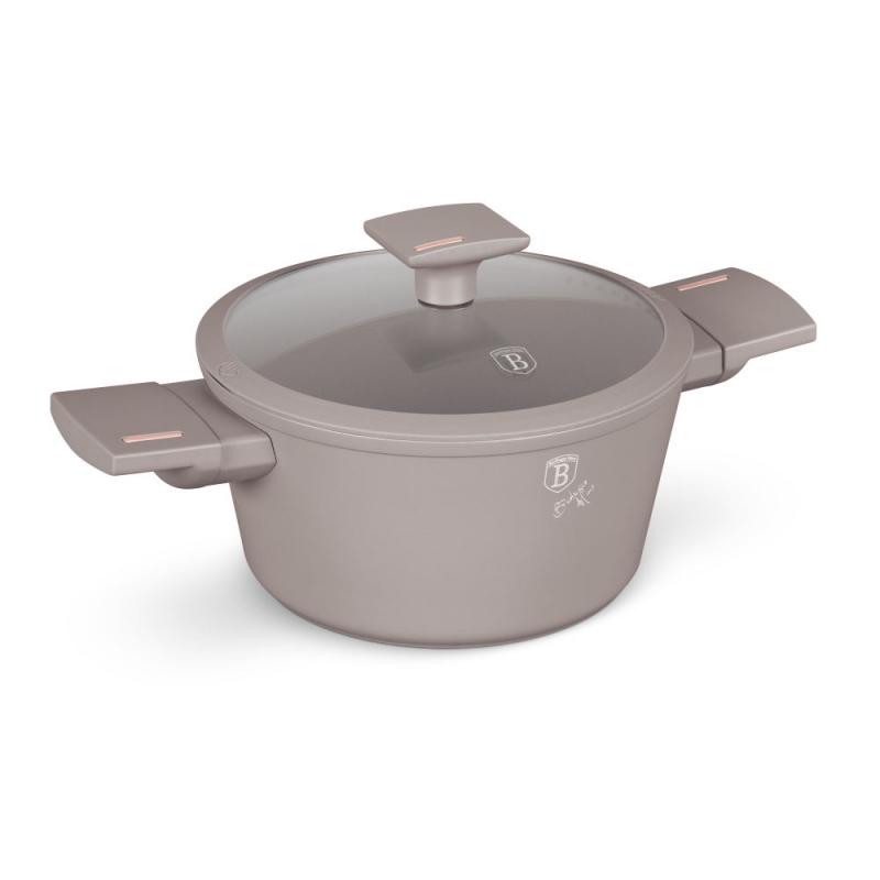 TAUPE bevonatos lábos 20×10,4cm 2,5l+üvegfedő indukciós, BH-8100