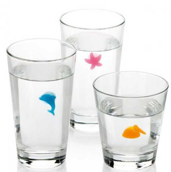 TESCOMA Mydrink Szilikonos gyermek, állatos pohár jelző óceán, 12 db, 308820
