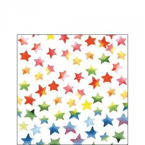 AMB.12509875 Colourful Stars mix papírszalvéta 25x25cm, 20db-os