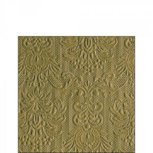 AMB.12515855 Elegance Green Leaf dombornyomott papírszalvéta 25x25cm, 15db-os