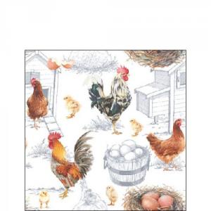 AMB.12515875 Chicken Farm papírszalvéta 25x25cm, 20db-os