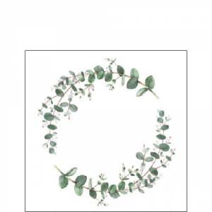 AMB.12517160 Eucalyptus Branch White papírszalvéta 25x25cm,20db-os