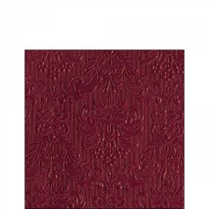 AMB.12517576 Elegance ruby red dombornyomott papírszalvéta 25x25cm, 15db-os