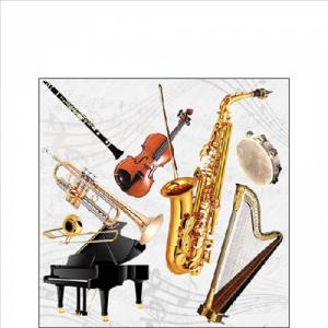 AMB.12519590 Music instruments papírszalvéta, hangszerek, 25x25cm,20db-os