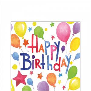 AMB.12519845 Colourful birthday papírszalvéta 25x25cm,20db-os