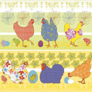 AMB.13306676 Modern Chickens yellow papírszalvéta 33x33cm,20db-os