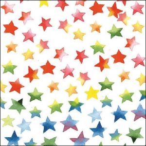 AMB.13309875 Colourful Stars mix papírszalvéta 33x33cm, 20db-os