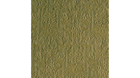 AMB.13311114 Elegance Olive Green dombornyomott papírszalvéta 33x33cm,15db-os