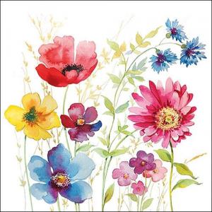 AMB.13313950 Aquarell Meadow papírszalvéta 33x33cm,20db-os