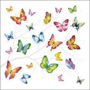 AMB.13314230 Colorful Butterflies papírszalvéta 33x33cm,20db-os