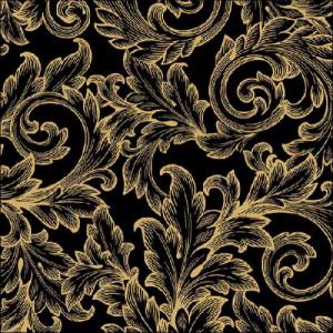 AMB.13316826 Baroque Gold/Black papírszalvéta 33x33cm, 20db-os