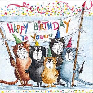 AMB.13317135 Cats Birthday papírszalvéta 33x33cm, 20db-os