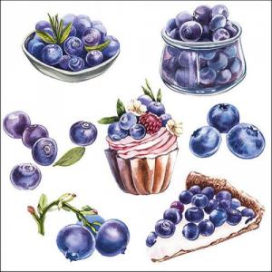 AMB.13317300 Blueberries papírszalvéta 33x33cm, 20db-os