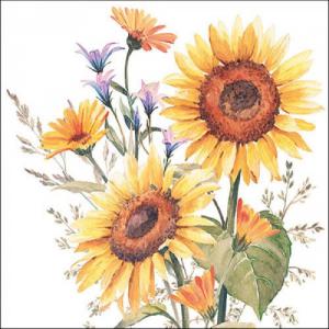 AMB.13317440 Sunflowers papírszalvéta 33x33cm, 20db-os