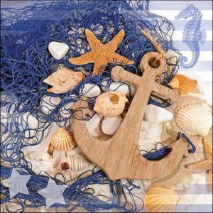 AMB.13318205 Nautic elements papírszalvéta 33x33cm, 20db-os