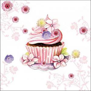 AMB.13318255 Decorated Cupcake papírszalvéta 33x33cm, 20db-os