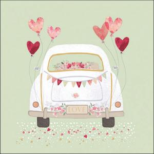 AMB.13318470 Just married green papírszalvéta 33x33cm, 20db-os