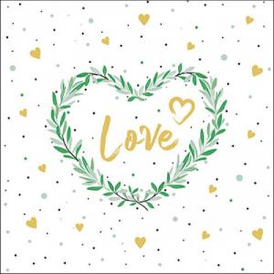 AMB.13318485 Lots of love white papírszalvéta 33x33cm, 20db-os