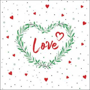 AMB.13318487 Lots of love red papírszalvéta 33x33cm, 20db-os