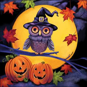 AMB.13319125 Halloween owl papírszalvéta 33x33cm, 20db-os