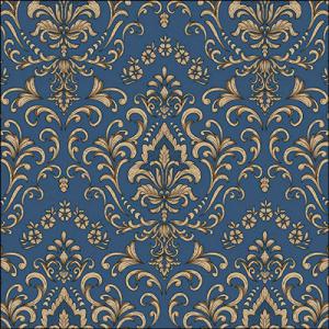 AMB.13319267 Baroque ornament blue papírszalvéta 33x33cm, 20db-os