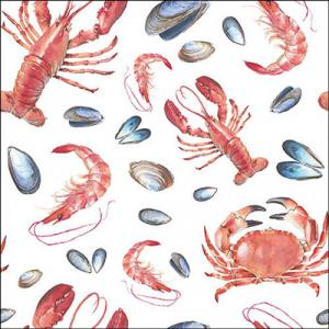 AMB.13319485 Sea life white papírszalvéta 33x33cm, 20db-os