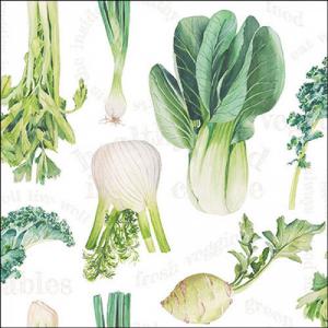 AMB.13319520 Fresh veggies white papírszalvéta 33x33cm, 20db-os