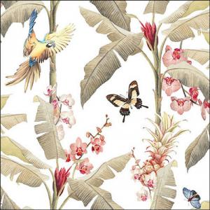 AMB.13319531 Tropical scene white papírszalvéta 33x33cm, 20db-os